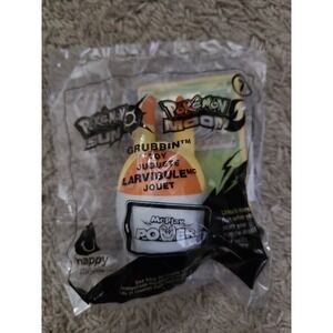 2017 McDonalds Happy Meal Toy Pokemon Sun and Moon #7 Grubbin Meowith Holo Card